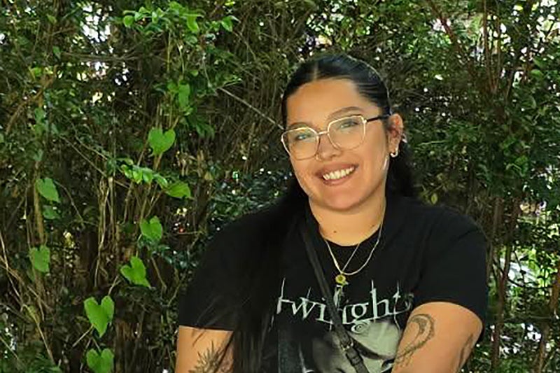 woman with dark black hair